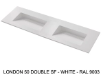 Plan vasque double lavabo, sur mesure : L 120 à 201 x P 40 à 51 cm, finition lisse, 10 couleurs au choix, Anti bactérien, résine Akrytan® teinté dans la masse, Livraison Offerte.
